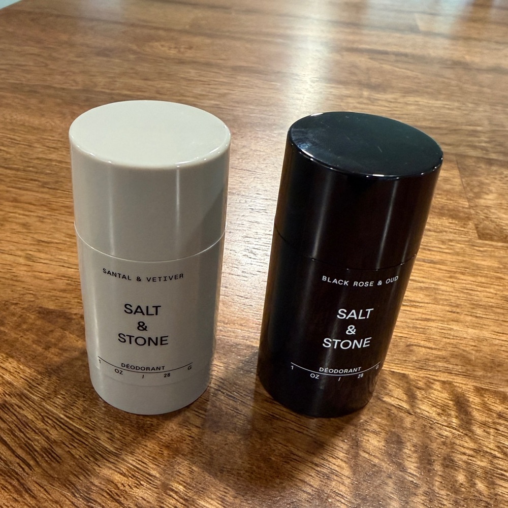 Salt & Stone Mini Deodorant Set - Santal & Vetiver and Black Rose & Oud